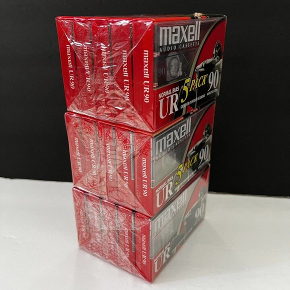 New Sealed 15p. Maxell UR 90 Blank Audio Cassette Tape Normal Bias IEC Type I - Picture 10 of 12